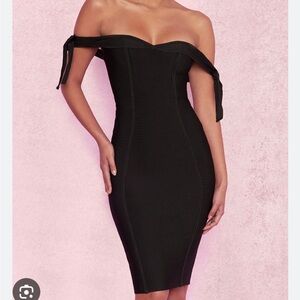 HOUSE OF CB SOLAINE BLACK BANDAGE DRESS